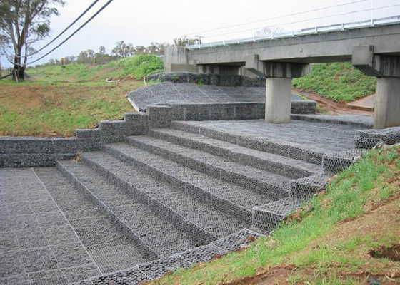 Revetments / সমুদ্রের প্রাচীর / চ্যানেল আস্তরণের জন্য Galvanized Gabion ম্যাট্রেস