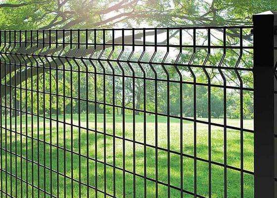 বর্গাকার পোস্ট সহ 50×100mm 3D নিরাপত্তা বেড়া মেটাল তারের বেড়া