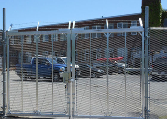 12 ফুট 14 ফুট 16 ফুট চেইন লিঙ্ক সুইং গেট পলিমার প্রলিপ্ত