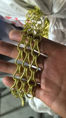 1.5x9x17 মিমি হুক আকার এবং গোলাপী সোনার সমাপ্তি সহ অ্যানোডাইজড অ্যালুমিনিয়াম হুক চেইন মেটাল পর্দা